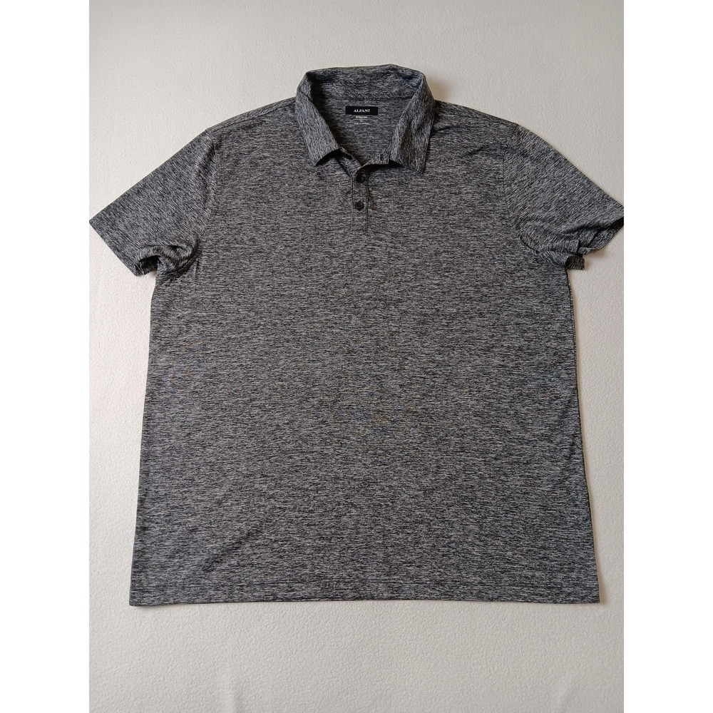 Alfani Polo Shirt Mens XL Gray Stretch Tagless Performance Collared Pullover
